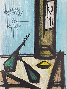 Amazon | ベルナール ビュッフェ 『ボトルの静物 【LITHOGRAPHIES 1952